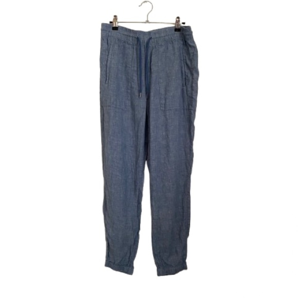 Athleta Blue Track Pants 100%Linen